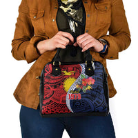 Flag of Kiribati Polynesian Pattern Shoulder Handbag Est 1979 With Tropical Flowers
