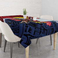 Flag of Kiribati Polynesian Pattern Tablecloth Est 1979 With Tropical Flowers LT9 - Polynesian Pride