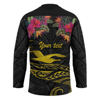 Kiribati Independence Day Personalised Hockey Jersey Gold Frigatebird with Polynesian Pattern - Polynesian Pride