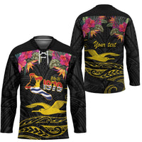 Kiribati Independence Day Personalised Hockey Jersey Gold Frigatebird with Polynesian Pattern - Polynesian Pride