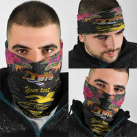 Kiribati Independence Day Personalised Neck Gaiter Gold Frigatebird with Polynesian Pattern - Polynesian Pride