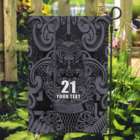 Custom New Zealand Taiaha Maori Garden Flag Minimalist Silver Fern All Black LT9 Garden Flag Black - Polynesian Pride