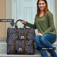 Custom New Zealand Taiaha Maori Travel Bag Minimalist Silver Fern All Black LT9 - Polynesian Pride