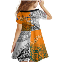 Fiji Australia Rugby Family Matching Mermaid Dress and Hawaiian Shirt World Cup 2023 Polynesia Tapa Mixed Indigenous Aboriginal LT9 - Polynesian Pride