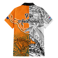 Fiji Australia Rugby Family Matching Mermaid Dress and Hawaiian Shirt World Cup 2023 Polynesia Tapa Mixed Indigenous Aboriginal LT9 - Polynesian Pride