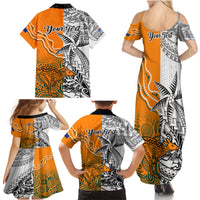 Personalised Fiji Australia Rugby Family Matching Summer Maxi Dress and Hawaiian Shirt World Cup 2023 Polynesia Tapa Mixed Indigenous Aboriginal LT9 - Polynesian Pride