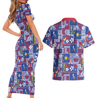 Filipino Maligayang Pasko Couples Matching Short Sleeve Bodycon Dress and Hawaiian Shirt Pacific Patchwork Xmas Vibes LT9 - Polynesian Pride