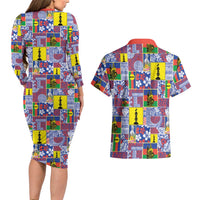 New Caledonia Joyeux Noel Couples Matching Long Sleeve Bodycon Dress and Hawaiian Shirt Pacific Patchwork Xmas Vibes LT9 - Polynesian Pride