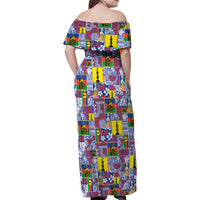 New Caledonia Joyeux Noel Family Matching Off Shoulder Maxi Dress and Hawaiian Shirt Pacific Patchwork Xmas Vibes LT9 - Polynesian Pride