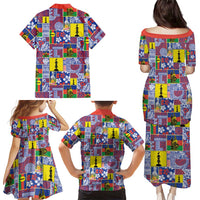New Caledonia Joyeux Noel Family Matching Puletasi and Hawaiian Shirt Pacific Patchwork Xmas Vibes LT9 - Polynesian Pride