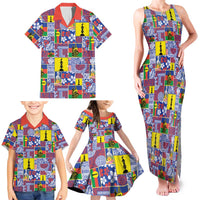 New Caledonia Joyeux Noel Family Matching Tank Maxi Dress and Hawaiian Shirt Pacific Patchwork Xmas Vibes LT9 - Polynesian Pride