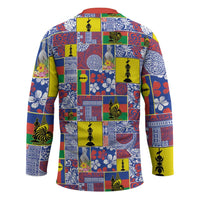 New Caledonia Joyeux Noel Hockey Jersey Pacific Patchwork Xmas Vibes - Polynesian Pride