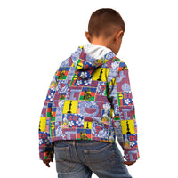 New Caledonia Joyeux Noel Kid Hoodie Pacific Patchwork Xmas Vibes - Polynesian Pride