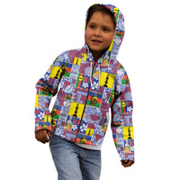 New Caledonia Joyeux Noel Kid Hoodie Pacific Patchwork Xmas Vibes - Polynesian Pride