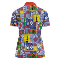 New Caledonia Joyeux Noel Women Polo Shirt Pacific Patchwork Xmas Vibes - Polynesian Pride