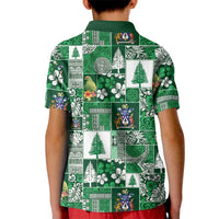 Norfolk Island Meri Krismas Kid Polo Shirt Pacific Patchwork Xmas Vibes - Polynesian Pride