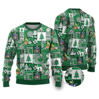 Norfolk Island Meri Krismas Ugly Christmas Sweater Pacific Patchwork Xmas Vibes LT9 Green - Polynesian Pride