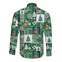 Norfolk Island Meri Krismas Long Sleeve Button Shirt Pacific Patchwork Xmas Vibes LT9 - Polynesian Pride