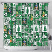 Norfolk Island Meri Krismas Shower Curtain Pacific Patchwork Xmas Vibes LT9 - Polynesian Pride
