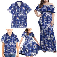 Northern Mariana Islands Magof Nochebuena Family Matching Off Shoulder Maxi Dress and Hawaiian Shirt Pacific Patchwork Xmas Vibes LT9 - Polynesian Pride