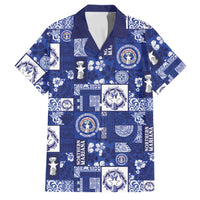 Northern Mariana Islands Magof Nochebuena Family Matching Summer Maxi Dress and Hawaiian Shirt Pacific Patchwork Xmas Vibes LT9 Dad's Shirt - Short Sleeve Blue - Polynesian Pride