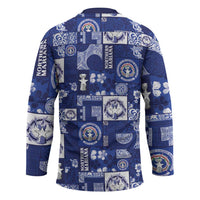 Northern Mariana Islands Magof Nochebuena Hockey Jersey Pacific Patchwork Xmas Vibes - Polynesian Pride