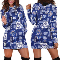 Northern Mariana Islands Magof Nochebuena Hoodie Dress Pacific Patchwork Xmas Vibes LT9 - Polynesian Pride