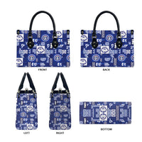 Northern Mariana Islands Magof Nochebuena Leather Bag Pacific Patchwork Xmas Vibes - Polynesian Pride