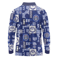 Northern Mariana Islands Magof Nochebuena Long Sleeve Polo Shirt Pacific Patchwork Xmas Vibes LT9 - Polynesian Pride