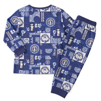 Northern Mariana Islands Magof Nochebuena Christmas Pajama Set Pacific Patchwork Xmas Vibes LT9 - Polynesian Pride