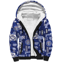 Northern Mariana Islands Magof Nochebuena Sherpa Hoodie Pacific Patchwork Xmas Vibes LT9 Unisex Blue - Polynesian Pride