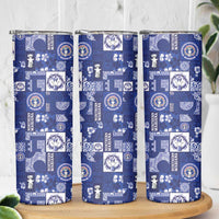 Northern Mariana Islands Magof Nochebuena Skinny Tumbler Pacific Patchwork Xmas Vibes LT9 - Polynesian Pride