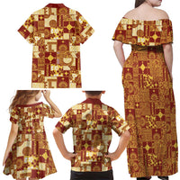 Rotuma Faiakse'ea 'e Kirisimasi Family Matching Off Shoulder Maxi Dress and Hawaiian Shirt Pacific Patchwork Xmas Vibes LT9 - Polynesian Pride