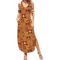 Rotuma Faiakse'ea 'e Kirisimasi Summer Maxi Dress Pacific Patchwork Xmas Vibes - Polynesian Pride
