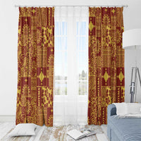 Rotuma Faiakse'ea 'e Kirisimasi Window Curtain Pacific Patchwork Xmas Vibes - Polynesian Pride