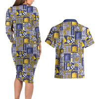 Tokelau Manuia te Kilihimahi Couples Matching Long Sleeve Bodycon Dress and Hawaiian Shirt Pacific Patchwork Xmas Vibes LT9 - Polynesian Pride