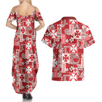 Wallis Et Futuna Kilisimasi Fiefia Couples Matching Summer Maxi Dress and Hawaiian Shirt Pacific Patchwork Xmas Vibes LT9 - Polynesian Pride