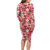 Wallis Et Futuna Kilisimasi Fiefia Family Matching Long Sleeve Bodycon Dress and Hawaiian Shirt Pacific Patchwork Xmas Vibes LT9 - Polynesian Pride