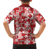 Wallis Et Futuna Kilisimasi Fiefia Family Matching Off The Shoulder Long Sleeve Dress and Hawaiian Shirt Pacific Patchwork Xmas Vibes LT9 - Polynesian Pride