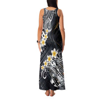 Polynesian Tribal Tattoo Family Matching Tank Maxi Dress and Hawaiian Shirt Plumeria Black Gold Marble Pattern LT9 - Polynesian Pride