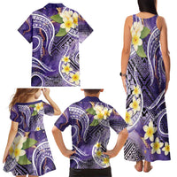 Polynesian Tribal Tattoo Family Matching Tank Maxi Dress and Hawaiian Shirt Plumeria Purple Marble Pattern LT9 - Polynesian Pride