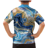 Polynesian Tribal Tattoo Family Matching Mermaid Dress and Hawaiian Shirt Swirling Ocean Marble Pattern LT9 - Polynesian Pride