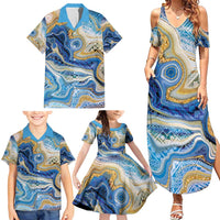 Polynesian Tribal Tattoo Family Matching Summer Maxi Dress and Hawaiian Shirt Swirling Ocean Marble Pattern LT9 - Polynesian Pride