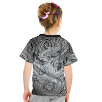 Personalised Aloha King Kamehameha Spirits Kid T Shirt Grey Special LT9 - Polynesian Pride