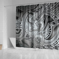 Personalised Aloha King Kamehameha Spirits Shower Curtain Grey Special