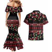 Fiji Masi Bula Tagimoucia Flowers Couples Matching Mermaid Dress and Hawaiian Shirt LT9 - Polynesian Pride