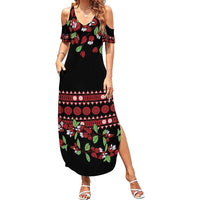 Fiji Masi Bula Tagimoucia Flowers Family Matching Summer Maxi Dress and Hawaiian Shirt LT9 Mom's Dress Red - Polynesian Pride