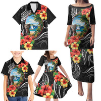 Hafa Adai Guam Family Matching Puletasi and Hawaiian Shirt Guahan Seal Chamorro Stones Tribal LT9 - Polynesian Pride
