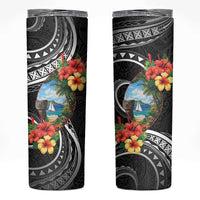 Hafa Adai Guam Skinny Tumbler Guahan Seal Chamorro Stones Tribal LT9 Black - Polynesian Pride