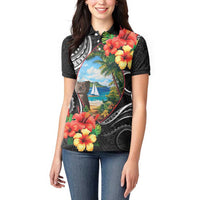 Hafa Adai Guam Women Polo Shirt Guahan Seal Chamorro Stones Tribal LT9 - Polynesian Pride